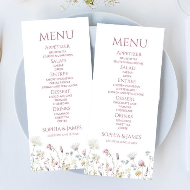 Wildflower Wild Flower Floral Garden Wedding Food Menükarte (Von Creator hochgeladen)