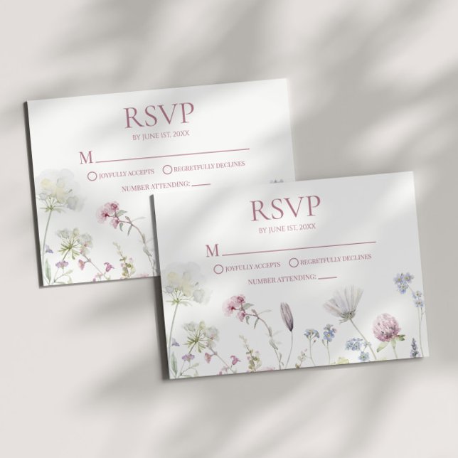 Wildflower Wild Flower Floral Wedding RSVP Card Karte (Von Creator hochgeladen)