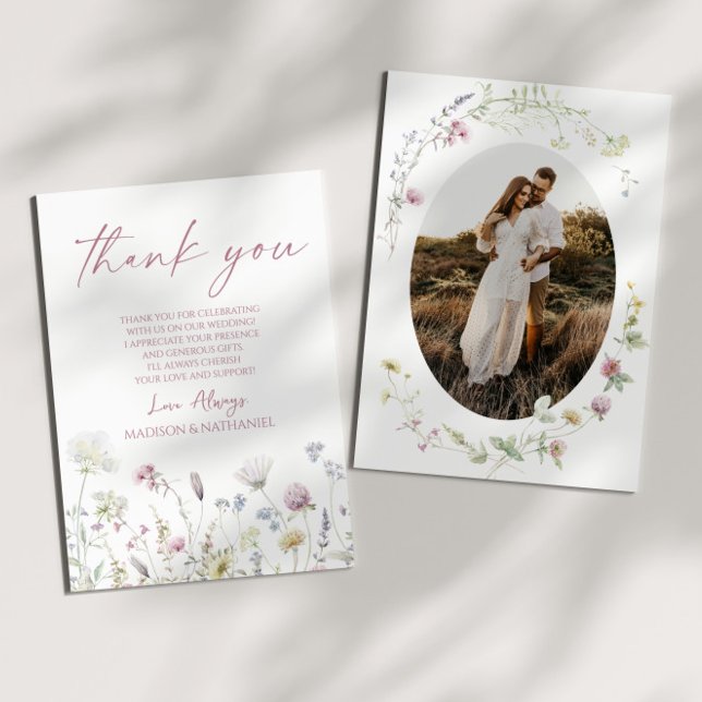 Wildflower Wild Flowers Floral Garden Custom Photo Dankeskarte (Von Creator hochgeladen)