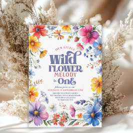 Wildflower Wild One 1st birthday Invitation Einladung
