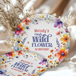 Wildflower Wild One 1st birthday Pappteller