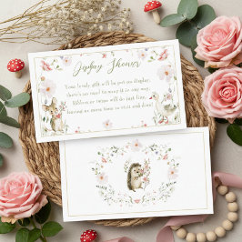 Wildflower Woodland Baby Animals Display Shower Begleitkarte
