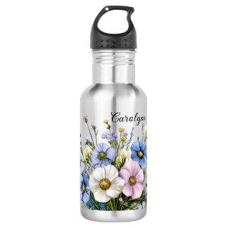 Wildflowers & Add your name  Edelstahlflasche