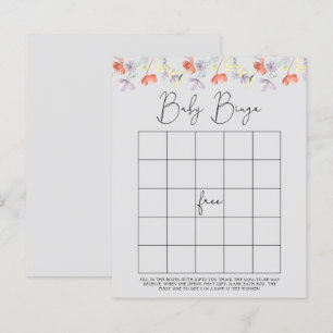 Wildflowers Babyparty-Bingo-Spiel