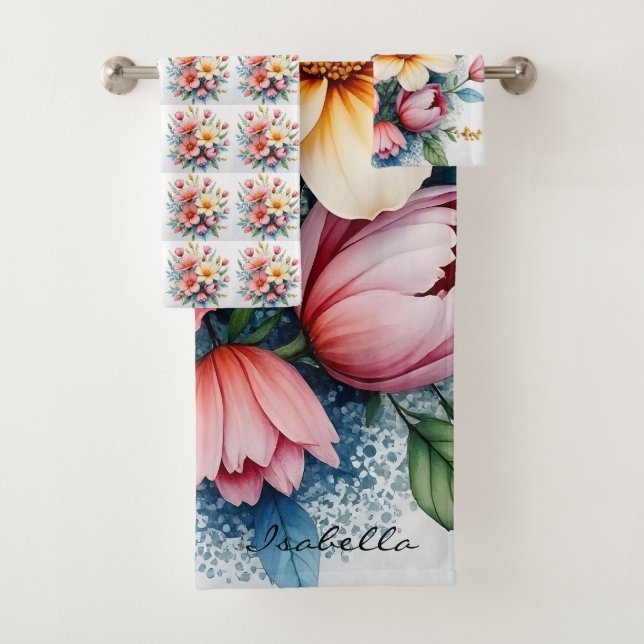 Wildflowers Beautiful Trendy Luxury Collection Badhandtuch Set (Insitu)