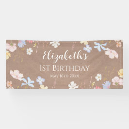 WILDFLOWERS Birthday party Backdrop banner carft