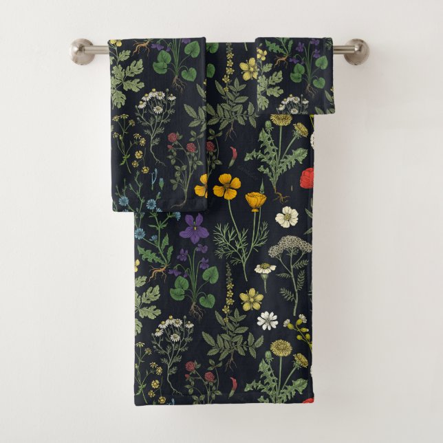 Wildflowers collage badhandtuch set (Insitu)