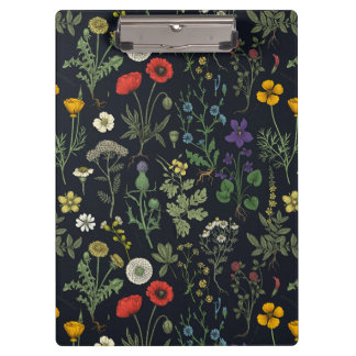 Wildflowers collage klemmbrett