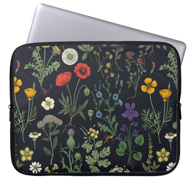 Wildflowers collage laptopschutzhülle (Vorderseite)