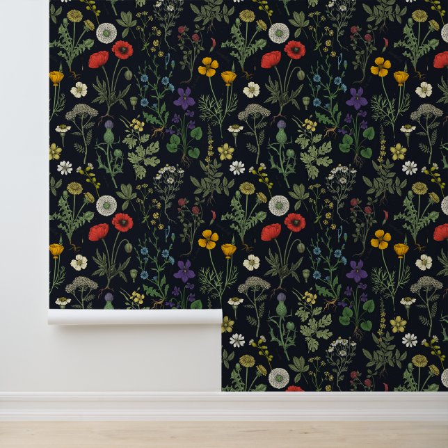 Wildflowers collage tapete (Anwendung)