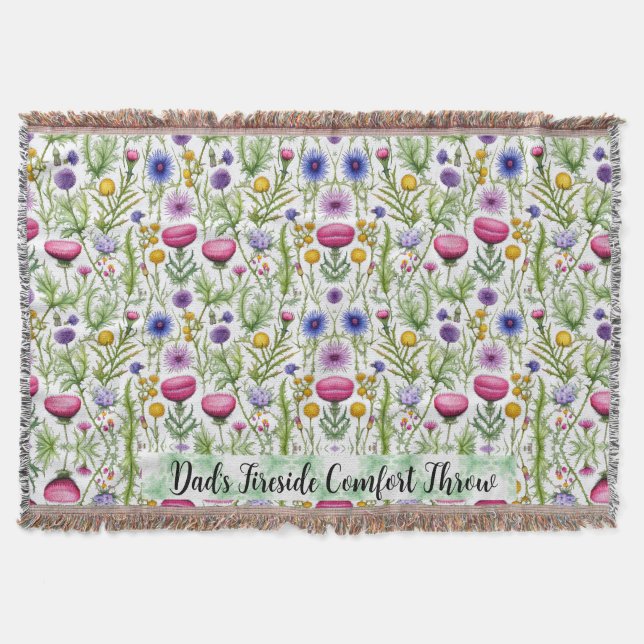 Wildflowers Dad’s Fireside Comfort Throne Throw Decke (Vorderseite)