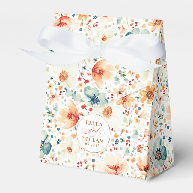 Wildflowers Elegant Romantic Boho Floral Wedding Geschenkschachtel (Vorderseite)