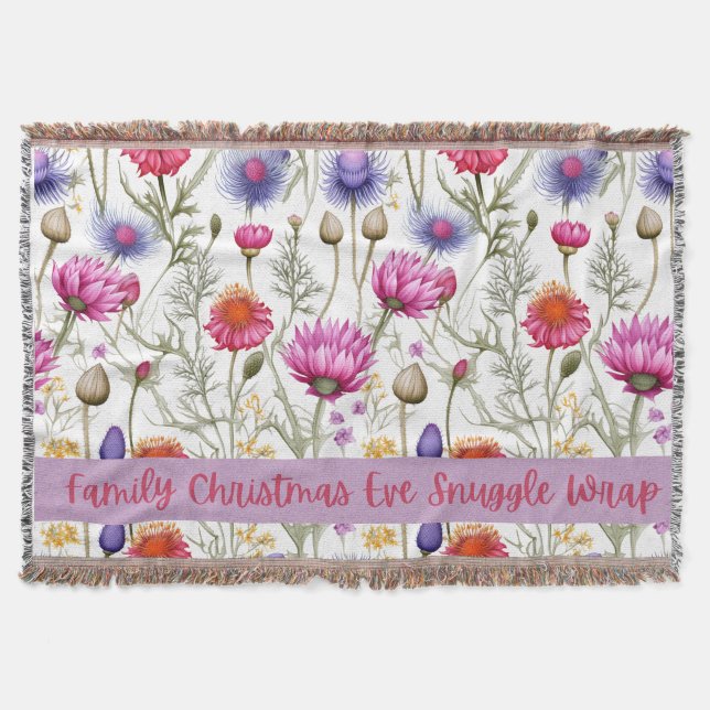 Wildflowers Family Christmas Eve Snuggle Wrap Decke (Vorderseite)