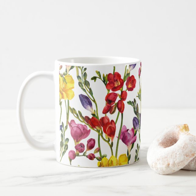 Wildflowers Floral, Botanical Garden, Colorful gif Kaffeetasse (Mit Donut)