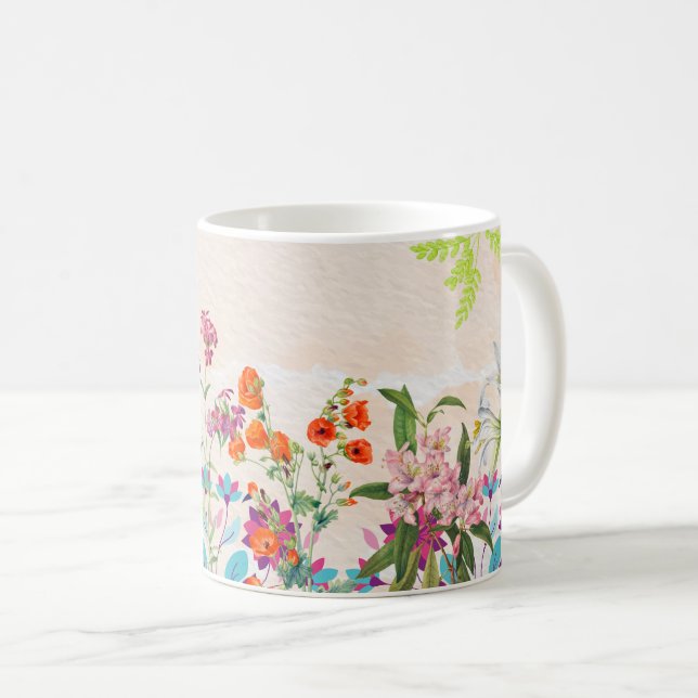 Wildflowers Floral, Botanical Garden, Colorful gif Kaffeetasse (VorderseiteRechts)