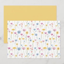 Wildflowers Floral Botanical Note Card Mitteilungskarte