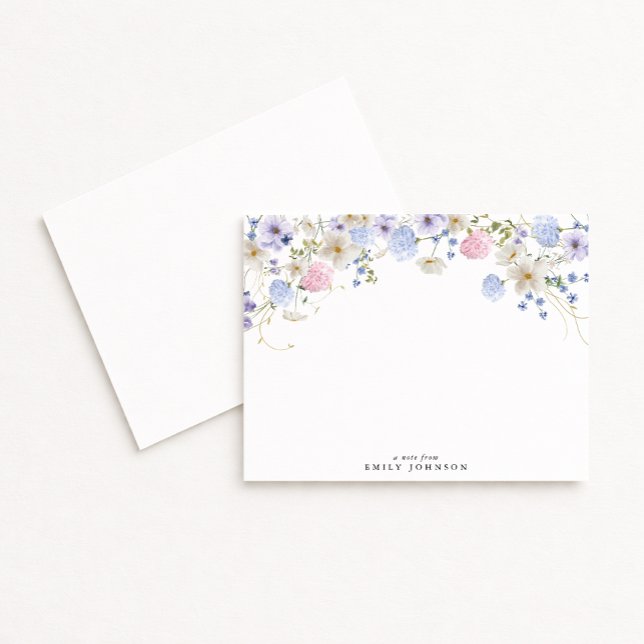 Wildflowers Floral Note Card Einladung (Von Creator hochgeladen)