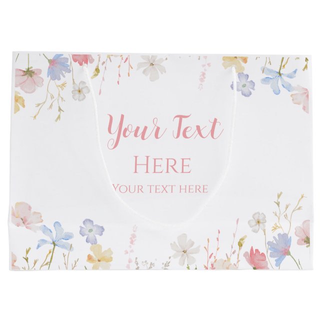 WILDFLOWERS Floral spring Große Geschenktüte (Rückseite)