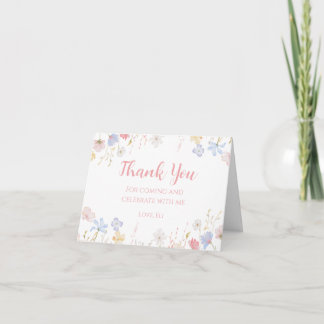 WILDFLOWERS Floral spring Thank you card Dankeskarte