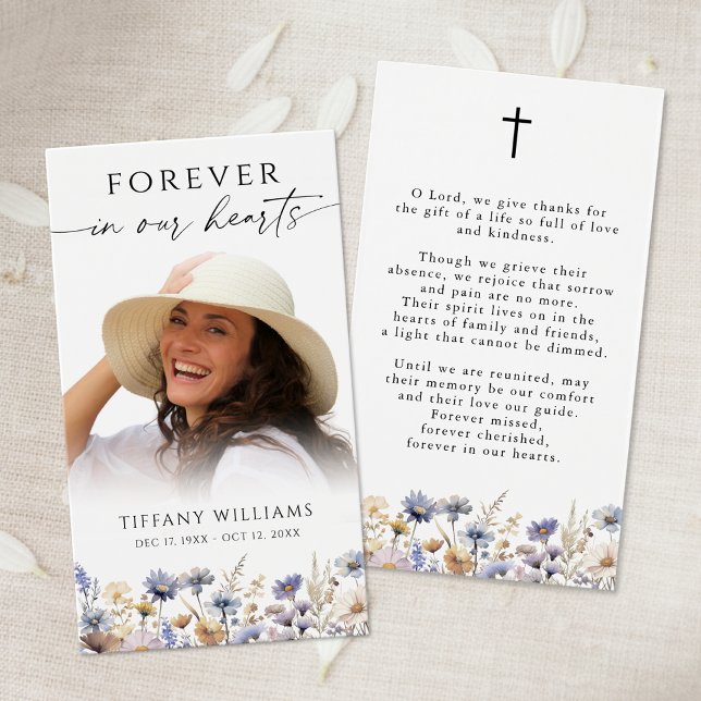 Wildflowers Forever In Our Hearts Prayer Card (Von Creator hochgeladen)