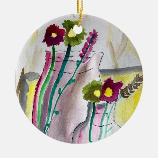 Wildflowers in vase abstract art keramik ornament (Vorne)