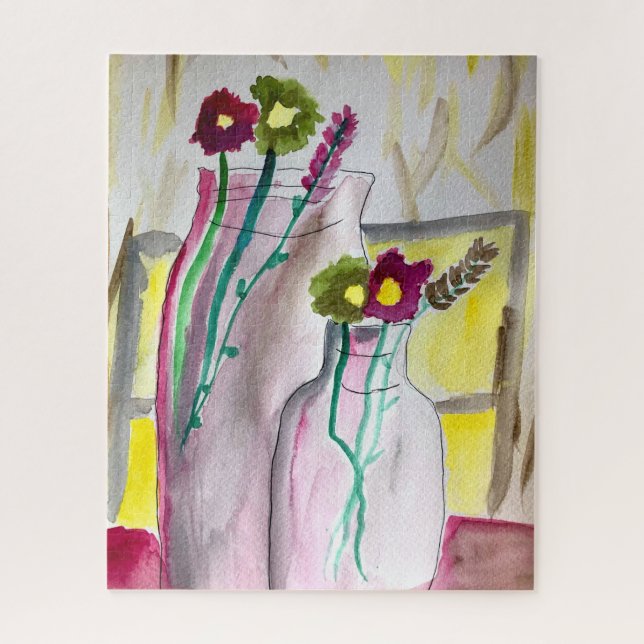 Wildflowers in vase abstract art puzzle (Vertikal)