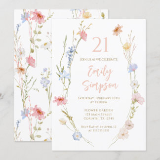 Wildflowers Love is in bloom Birthday Einladung