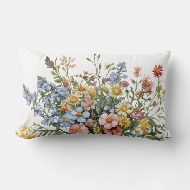 Wildflowers Lumbar Throw Pillow Lendenkissen (Vorderseite)