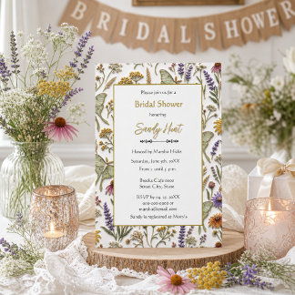 Wildflowers Luna Moth Botanical Bridal Shower Einladung