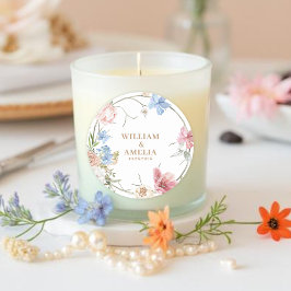 Wildflowers Pastel Floral Garden Party Wedding Runder Aufkleber