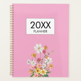 Wildflowers Pink Personalized Planer
