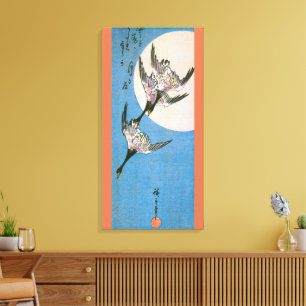 Wildgänse fliegen über den Mond, Hiroshige Leinwanddruck