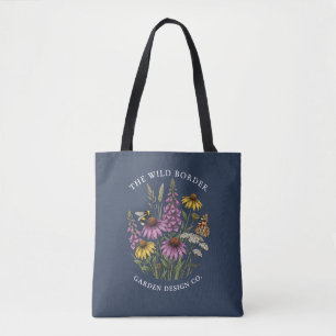 Wildgarten-Biene-Schmetterling-Navy-Tragetasche