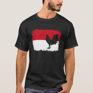 Wildgeflügel Vintag Indonesiens Flaggenwurzel T-Shirt