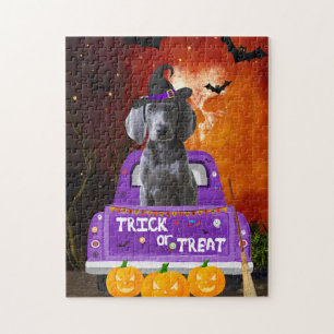 Wildhund im Halloween-Lkw Puzzle
