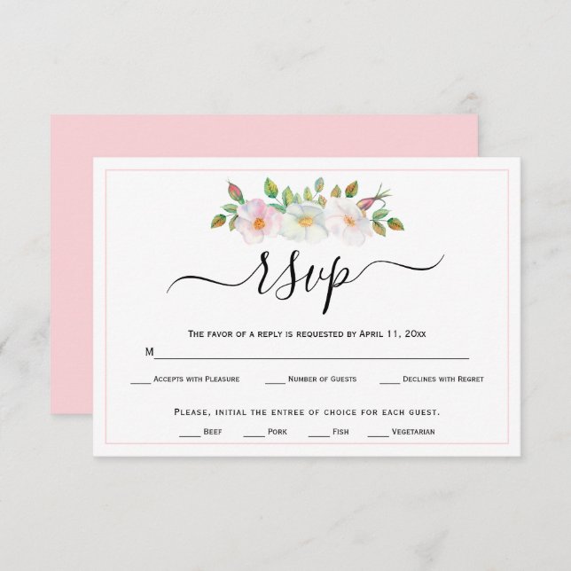 Wildhunde Rose Blütenhochzeit RSVP (Vorne/Hinten)