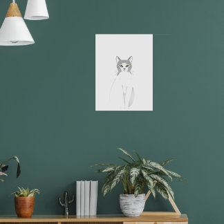 Wildkatze Wasserfarbe Liebhaber von Katzen Poster