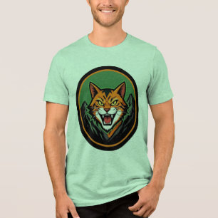 Wildkatzen-Maskottchen-Logo-T-Shirt Tri-Blend Shirt