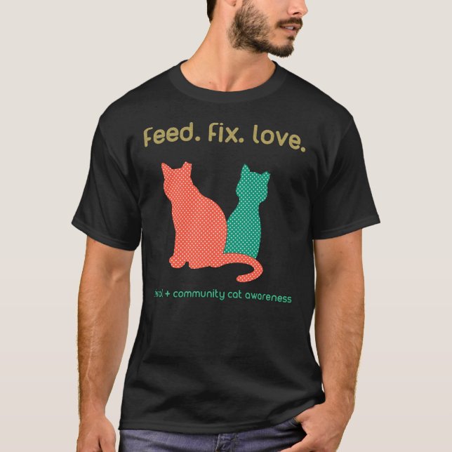 Wildkatzen + Stray Cats + Community Cats Rescue Fe T-Shirt (Vorderseite)