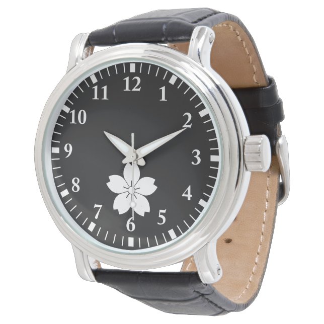 Wildkirschblüte Armbanduhr (Schrägansicht)