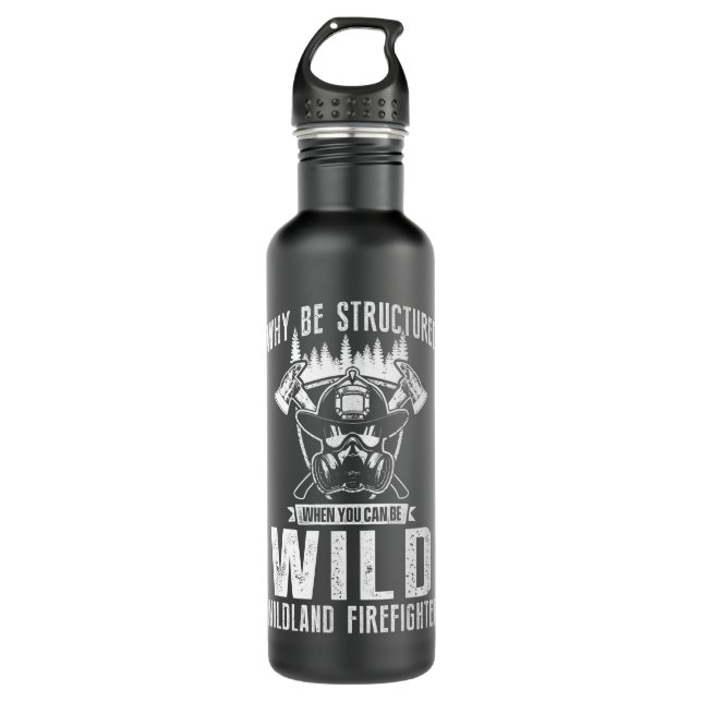Wildland-Feuerwehrmann Edelstahlflasche (Vorderseite)
