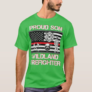 Wildland Feuerwehrmann Son Thin Red Line Smokejump T-Shirt