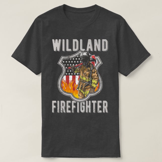 Wildland Firefighter Red Line Wildland Fireman (2) T-Shirt (Design vorne)