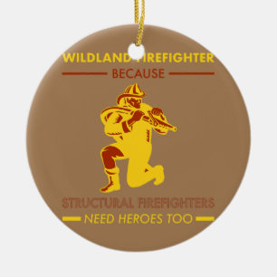 Wildland Firefighter Smokejumper Fire Eater  Keramik Ornament