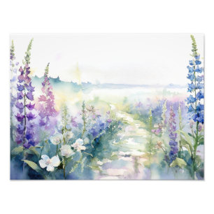 Wildlavendelblüten in Aquarell Fotodruck