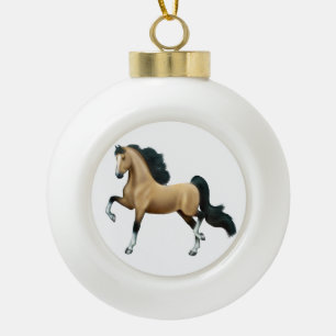 Wildleder-Amerikaner Saddlebred Pferdeverzierung Keramik Kugel-Ornament