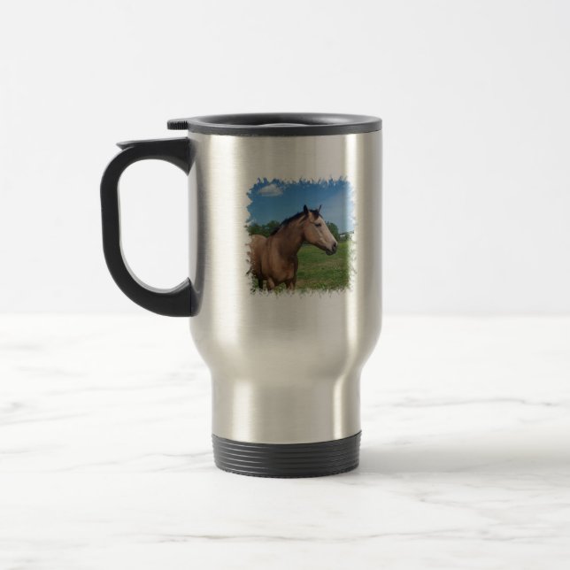 Wildleder-Mustang-Reise-Tasse Reisebecher (Links)