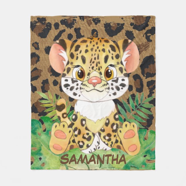 Wildleopard Baby Fleecedecke (Vorderseite)