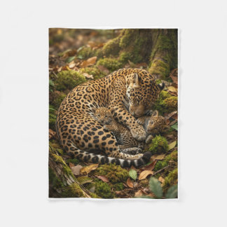 Wildleopard ruht auf einem Baumzweig - Fleece-Deck Fleecedecke