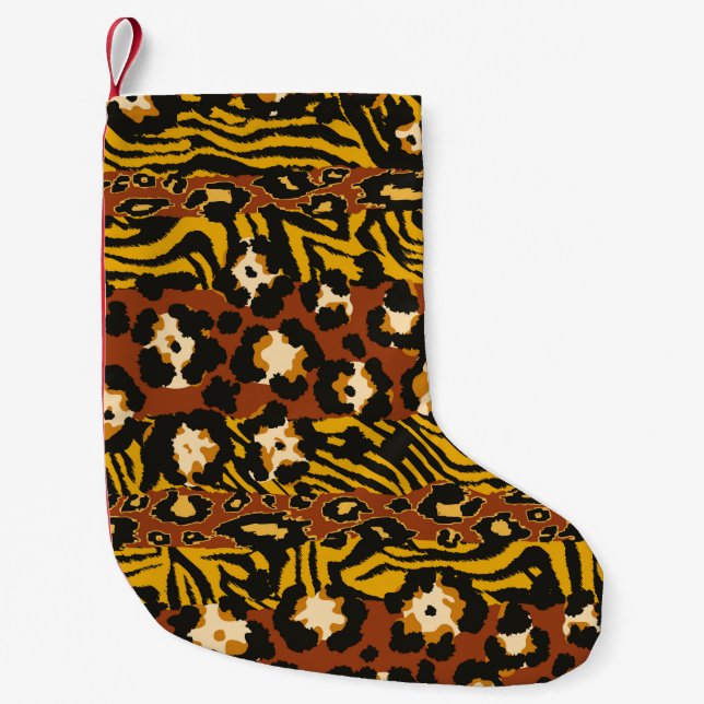 Wildleopard und Tigerhäute Kleiner Weihnachtsstrumpf (Vorderseite)
